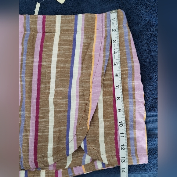 Free People Catalina Stripe Skort Brown/purple/ White Cotton Skort Mini NWT. - Picture 6 of 12